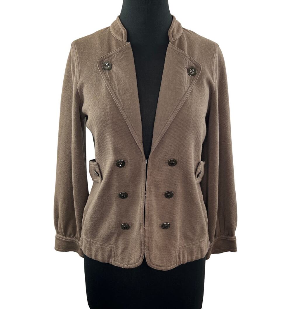 Marc By Marc Jacobs Brown Coat Cotton Notch Lapel Long Sleeve Button Size S SM
